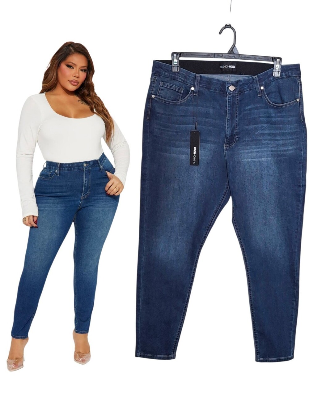 NWT Fashion Nova Super Smoothing Stretch Skinny Jeans Sz 18